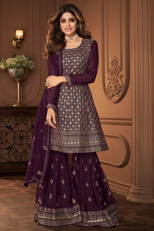 Purple Palazzo Suit