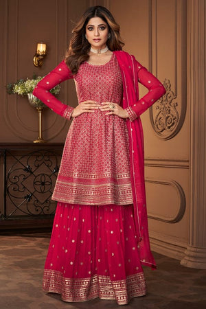 Ruby Pink Palazzo Suit