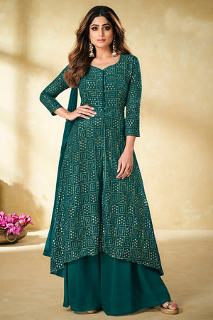 Teal Green Palazzo Suit