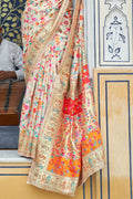 Pashmina Saree Beige Pashmina Saree saree online