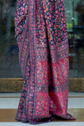 Pashmina Saree Indigo Blue Pashmina Saree saree online