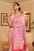 pink pashmina silk saree