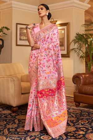 Light Pink Pashmina Saree