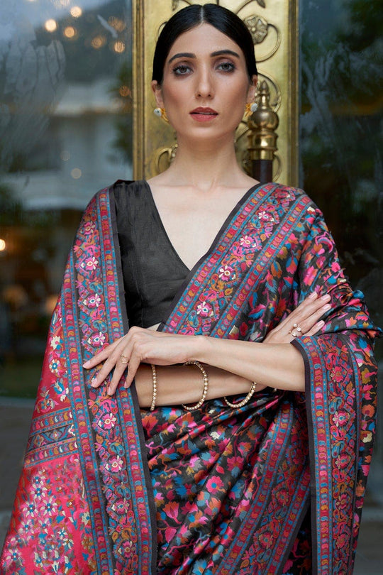 Pashmina Saree Persian Blue Pashmina Saree saree online
