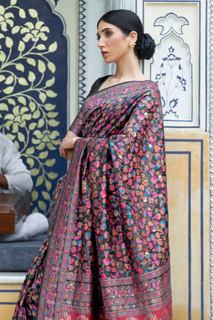 Pashmina Saree Persian Blue Pashmina Saree saree online