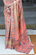 Pashmina Saree Pink Beige Pashmina Saree saree online