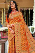 Patola Saree Apricot Orange Rich Zari Woven Patola Saree saree online