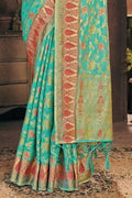 Patola Saree Aqua Blue Patola Saree saree online