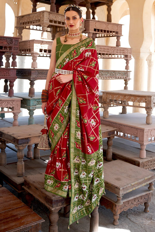 red patola saree