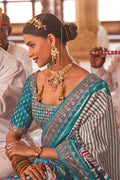 blue patola saree