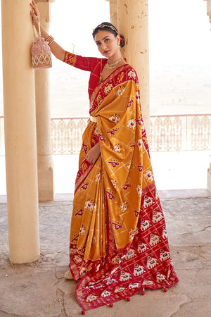 Dandelion Yellow Patola Saree