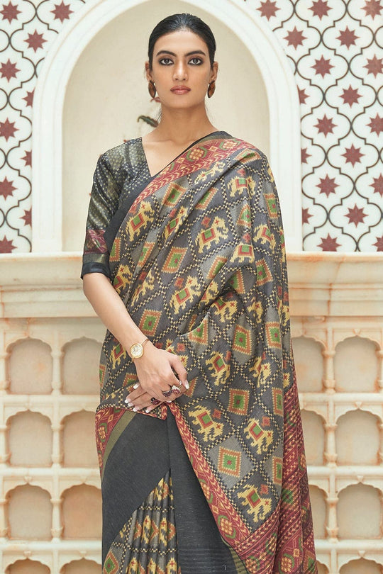 Patola Saree Dark Grey Patola Saree saree online