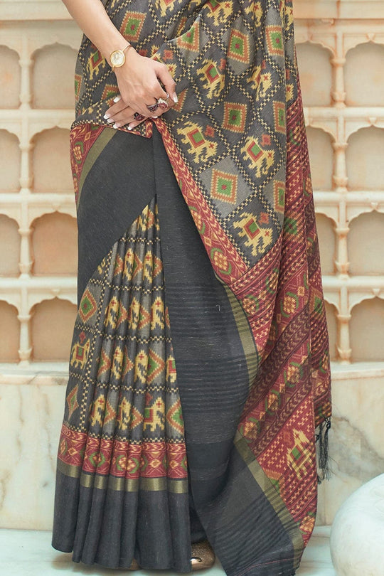 Patola Saree Dark Grey Patola Saree saree online