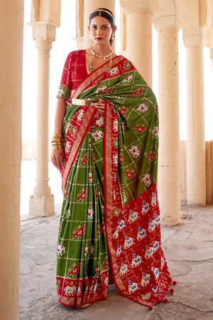 Emerald Green Patola Saree