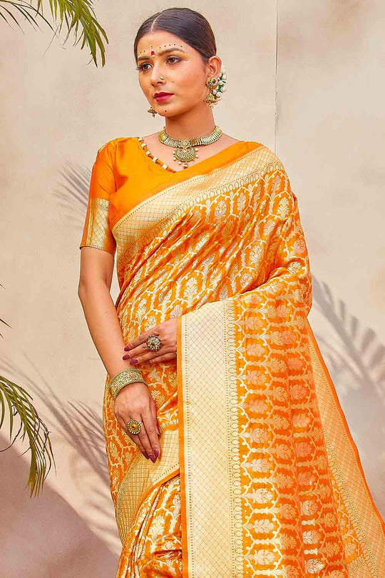 Patola Saree Fire Orange Zari Woven Patola Saree saree online