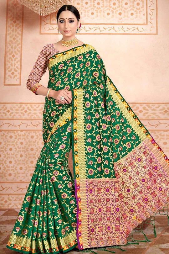 Forest Green Patola Saree