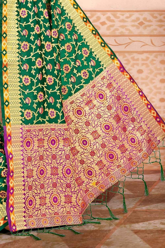 Forest Green Patola Saree