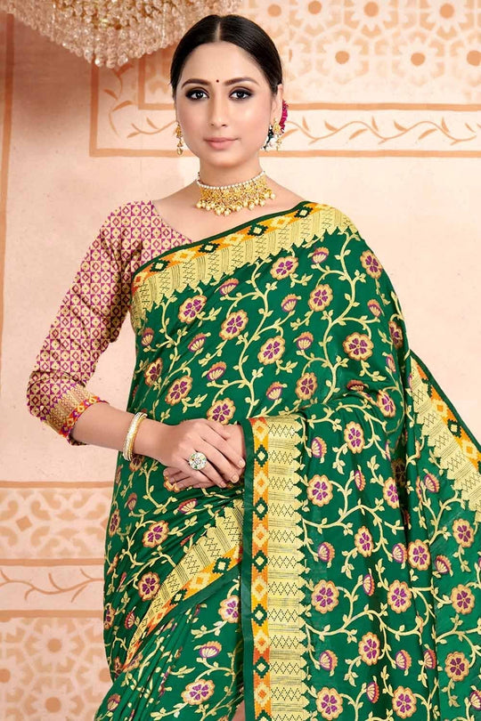Forest Green Patola Saree