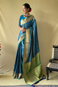 blue patola saree