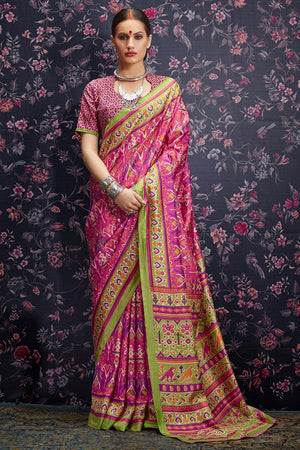 Fuscia Pink Patola Saree