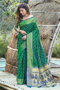 Patola Saree Glade Green Printed Patola Saree saree online