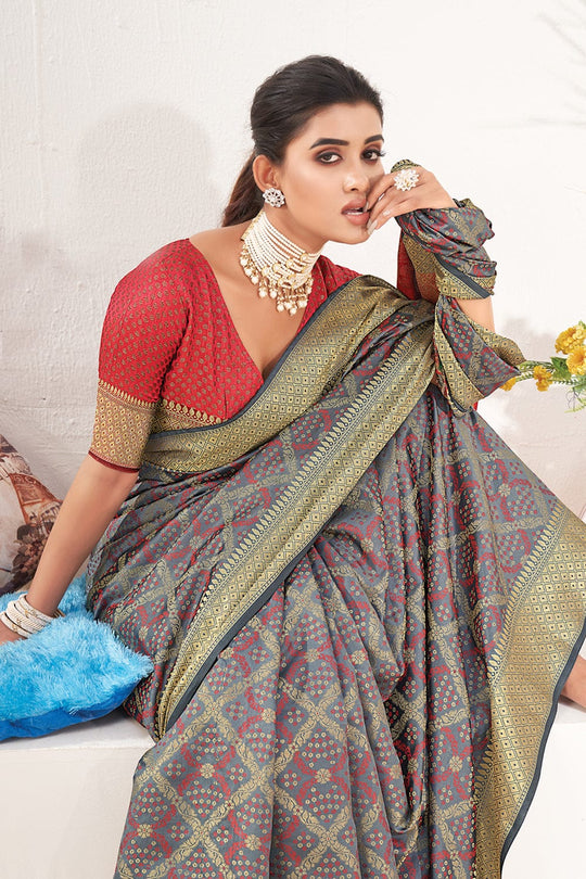 grey patola saree