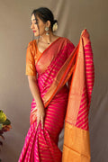 pink patola saree