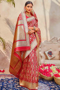 Patola Saree Imperial Red Zari Woven Patola Saree saree online