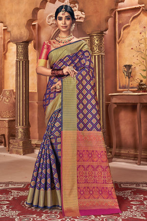 Indigo Blue Patola Saree