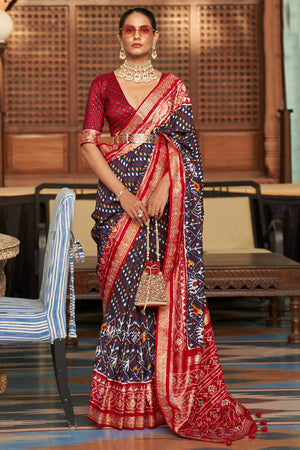 Iron Grey Patola Saree