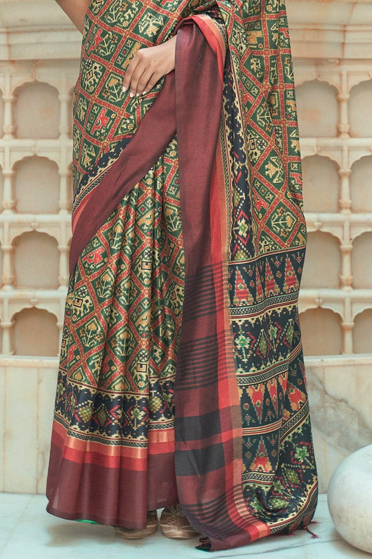 Patola Saree Juniper Green Patola Saree saree online