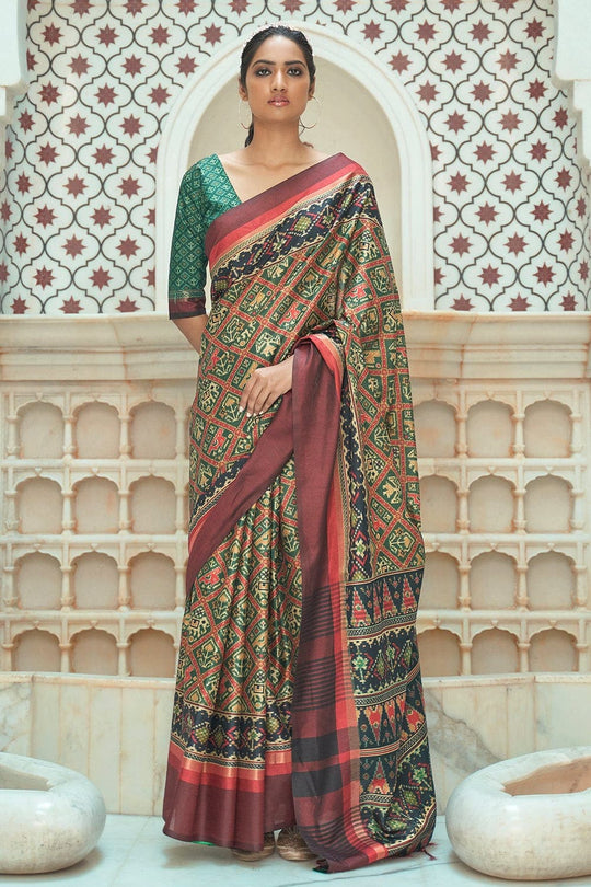 Patola Saree Juniper Green Patola Saree saree online