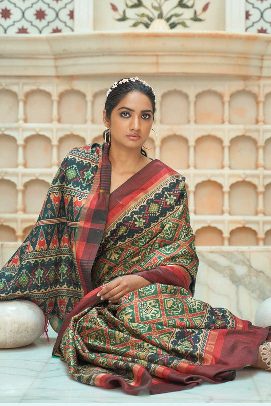 Patola Saree Juniper Green Patola Saree saree online