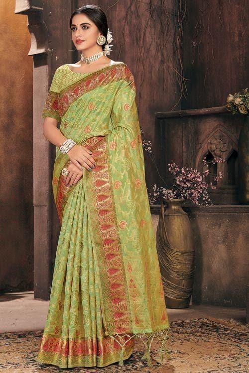 Patola Saree Lime Green Patola Saree saree online