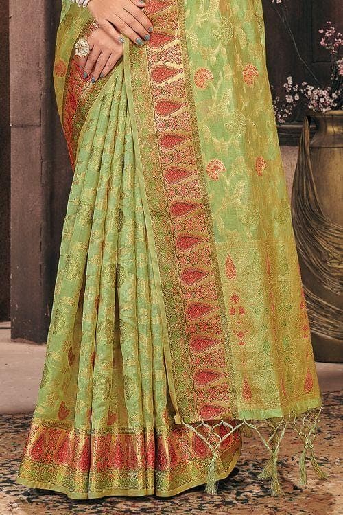 Patola Saree Lime Green Patola Saree saree online