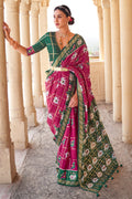 pink patola saree