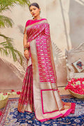 Patola Saree Magenta Pink Zari Woven Patola Saree saree online
