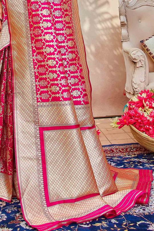 Patola Saree Magenta Pink Zari Woven Patola Saree saree online