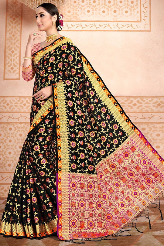 Midnight Black Patola Saree