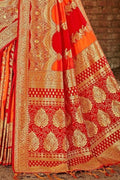 Patola Saree Pumpkin Orange And Red Patola Saree saree online