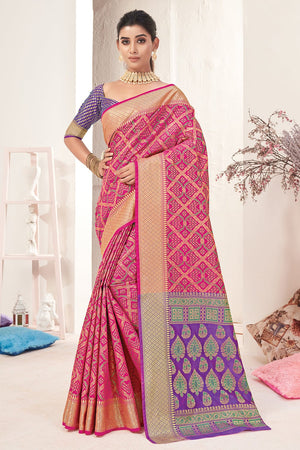 Punch Pink Patola Saree