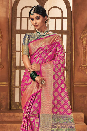 patola saree blouse design