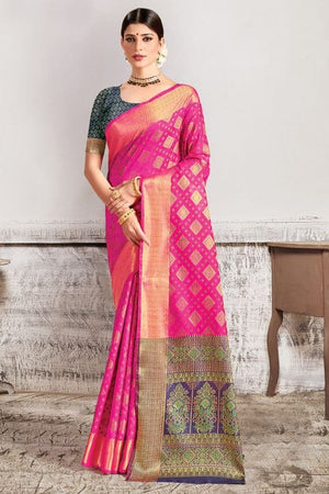 Rose Pink Patola Saree