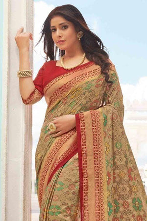 Sand Yellow Patola Saree