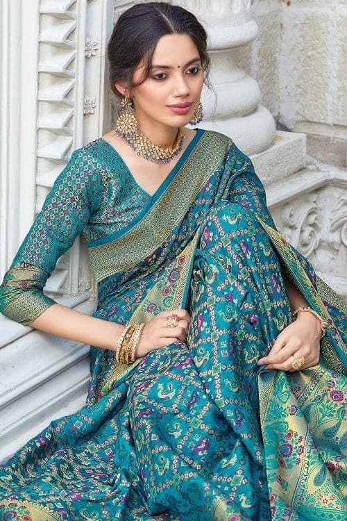 Patola Saree Sea Green Patola Saree saree online