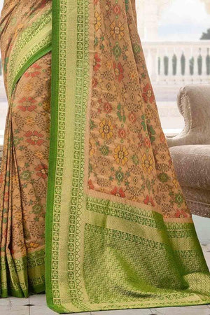 Sepia Yellow Patola Saree