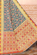 Slate Grey Patola Saree