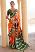 orange patola saree