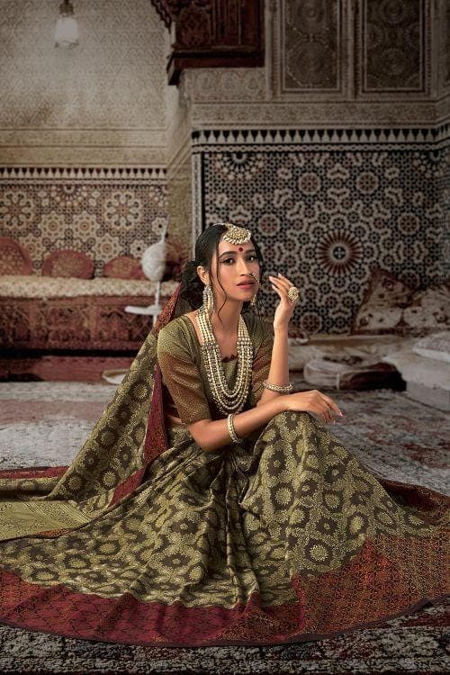 Patola Saree Uniform Green Patola Saree saree online