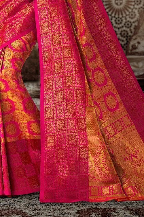 Patola Saree Yellow And Pink Patola Saree saree online